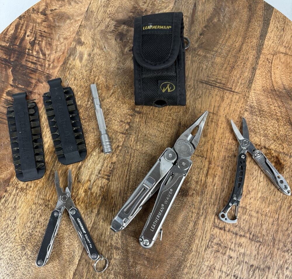 Leatherman Lot Wave W/Bit Kit Sheath Driver Multitool Squirt Ps4 Style Cs